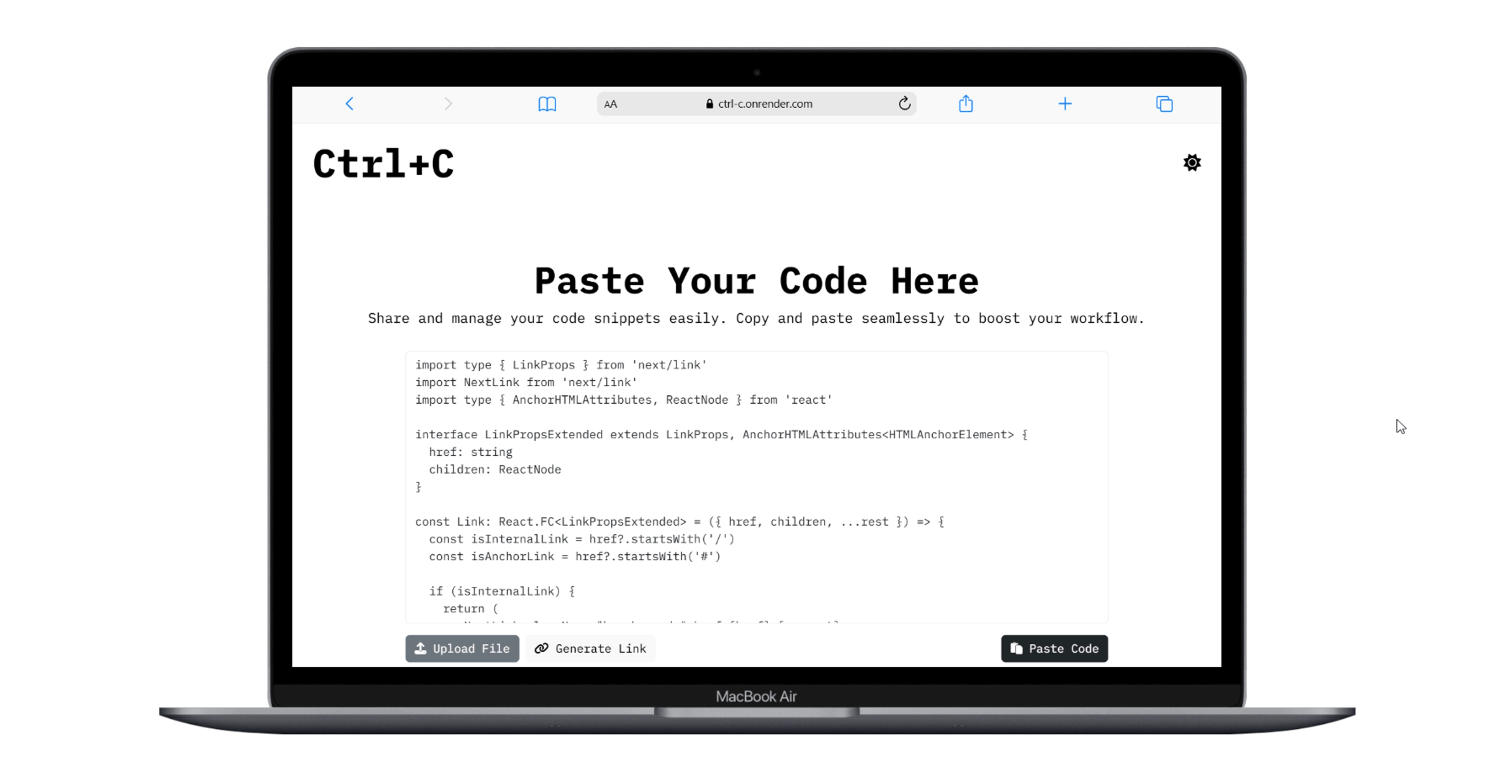 Ctrl+C - Sharing code snippets and notes with ease